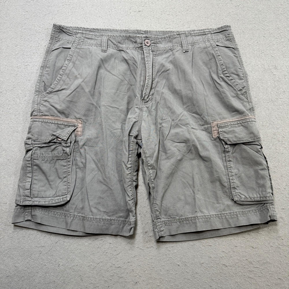 Roots 73 Cargo Shorts Men's 40 Gray Cotton Relaxed Fit Utility Hunting Trekking